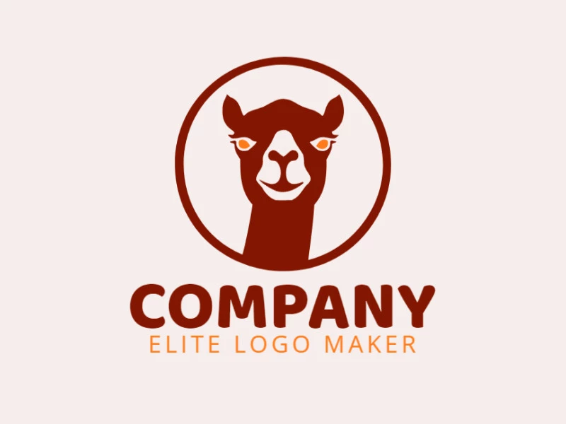 Circular logo in the shape of a camel head with creative design.