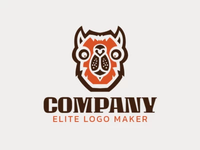 Logo consisting of abstract forms forming a camel head with stylized style, the colors used are orange and brown.