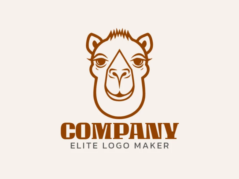 Professional logo in the shape of a camel head with a monoline style, the color used was dark brown.