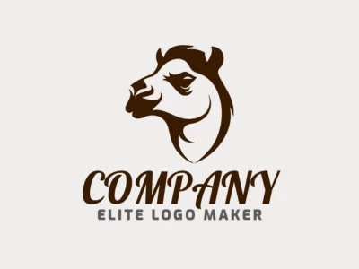 Vector logo in the shape of a camel head with a simple design and dark brown color.