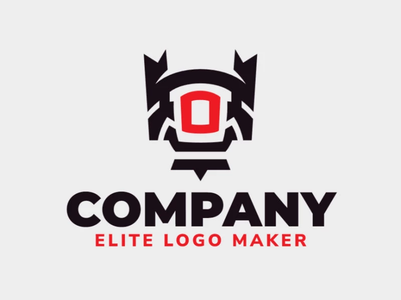 Create an ideal logo for your business in the shape of a camera combined with a clown, with abstract style and customizable colors.