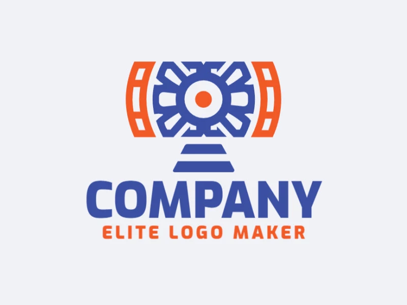 Professional logo in the shape of a camera combined with a flower, with creative design and symmetric style.