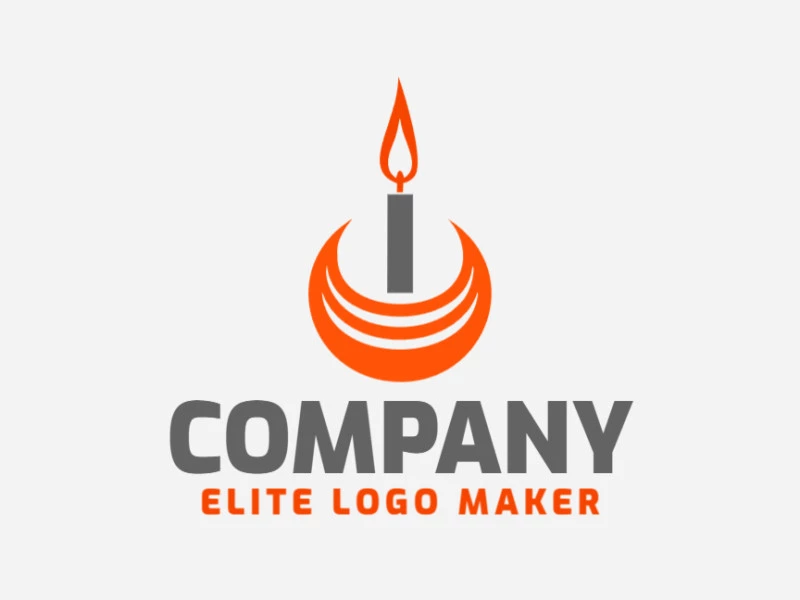 Create an ideal logo for your business in the shape of a candle with a minimalist style and customizable colors.