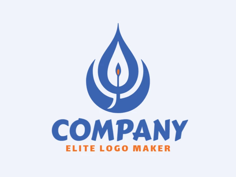 Logo with creative design, forming a candle with minimalist style and customizable colors.