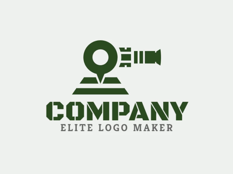 Modern logo in the shape of a cannon combined with a chat box with professional design and minimalist style.