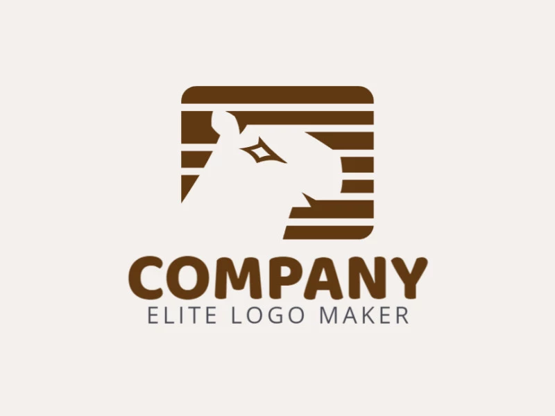 Create a vector logo for your company in the shape of a capybara, with an abstract style, the color used was brown.