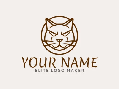 The logo template showcases a sleek cat design in a distinctive animal style.