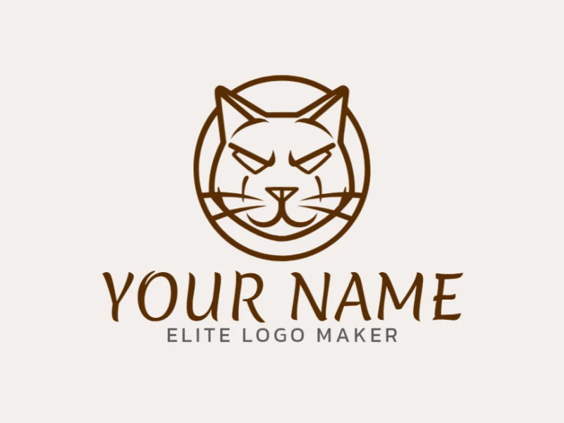 The logo template showcases a sleek cat design in a distinctive animal style.