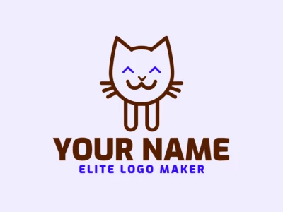 An abstract logo featuring a cat, creatively designed with unique shapes and lines to offer a fresh and artistic approach to design.