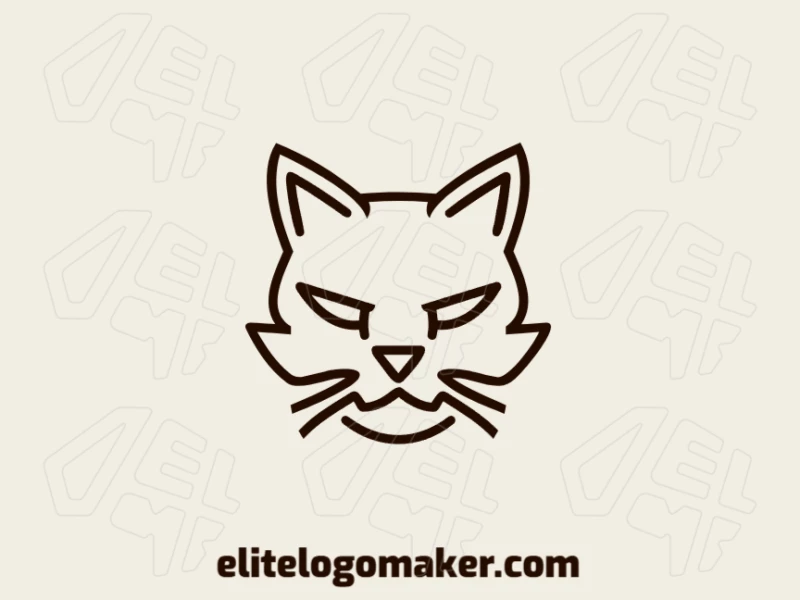 A cheap and attractive minimalist cat logo, designed with clean lines and appropriate simplicity for a modern look.