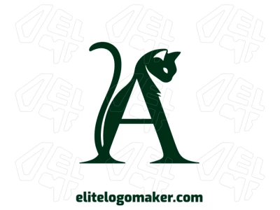 Creative logo with a double meaning, featuring a cat combined with the letter 'A' for a unique and playful design.