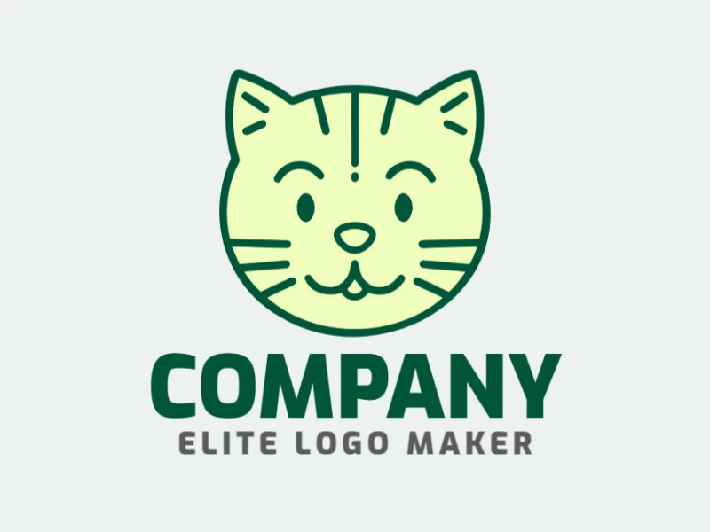 A playful logo featuring a cute cat head, perfect for a fun and whimsical brand.