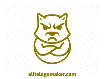 A perfect logo featuring a cat with crossed paws, designed in an artisanal style for a unique and charming visual appeal.