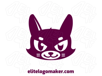 Creative logo featuring a cat's head with large eyes in a pictorial style, combining mystery and charm in a visually striking design.