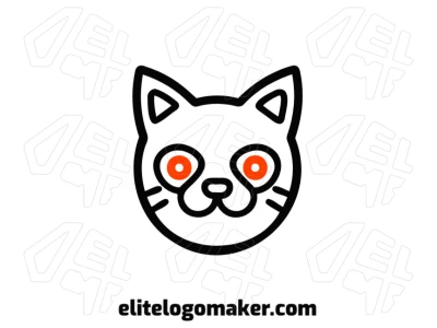 A cool minimalist logo featuring a cat's head with wide eyes, designed to capture attention with a sleek and modern look.