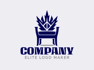 Create your online logo in the shape of a chair with customizable colors and symmetric style.