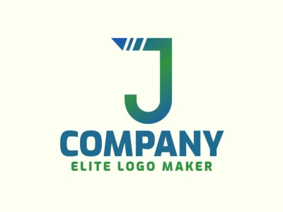 A cheap vector logo featuring a letter 'J' designed with a vibrant gradient, providing a modern and eye-catching look at an affordable price.