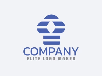 Logo Template in the shape of a chef hat, with abstract design and blue color.