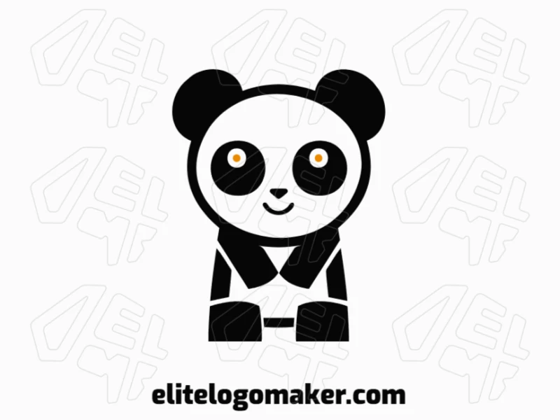 Child Panda Bear Ideal Logo Template A child panda bear in a childish style, designed to give a unique and playful character to the logo.