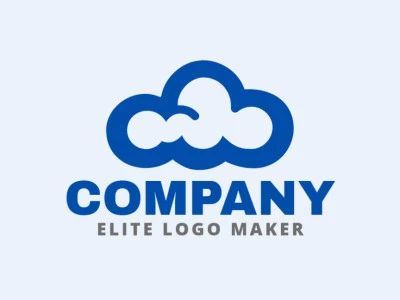 Simple logo composed of abstract shapes forming a cloud with the color dark blue.