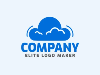 A simple logo composed of abstract shapes forming a cloud with the color blue.