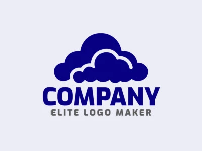 A minimalist logo with a serene cloud in deep blue, evoking tranquility and simplicity.