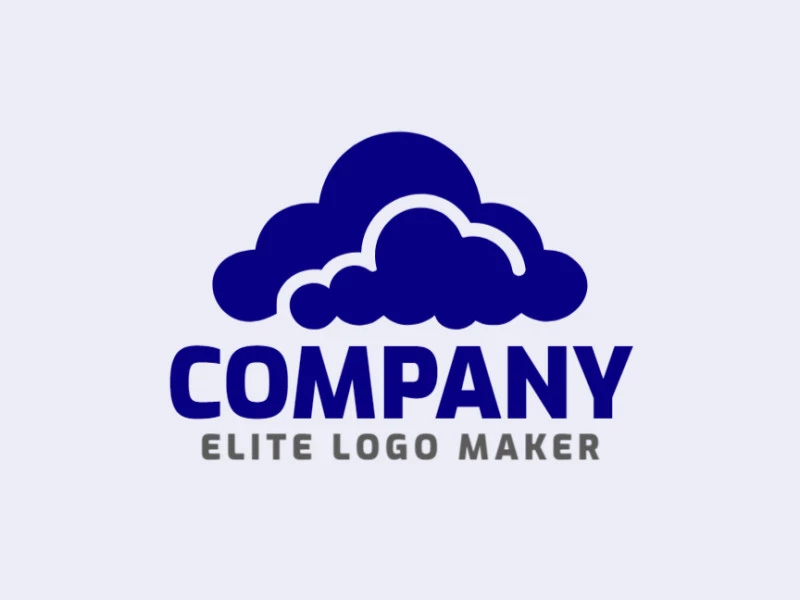 A minimalist logo with a serene cloud in deep blue, evoking tranquility and simplicity.