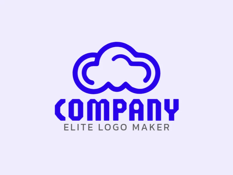 Creative logo in the shape of a cloud with a refined design and monoline style.