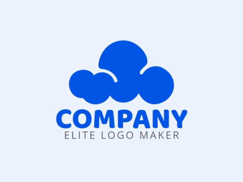 Create a vectorized logo showcasing a contemporary design of a cloud and minimalist style, with a touch of sophistication and blue color.