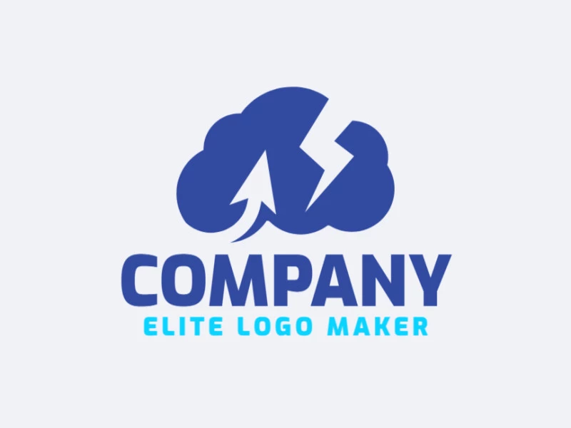 Modern logo in the shape of a cloud combined with arrows, with professional design and abstract style.