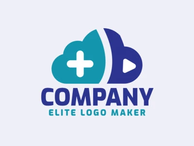 Professional logo in the shape of a cloud combined with a letter "B", with creative design and abstract style.