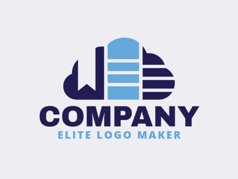 Ideal logo for different businesses in the shape of a cloud combined with a banner, with creative design and abstract style.