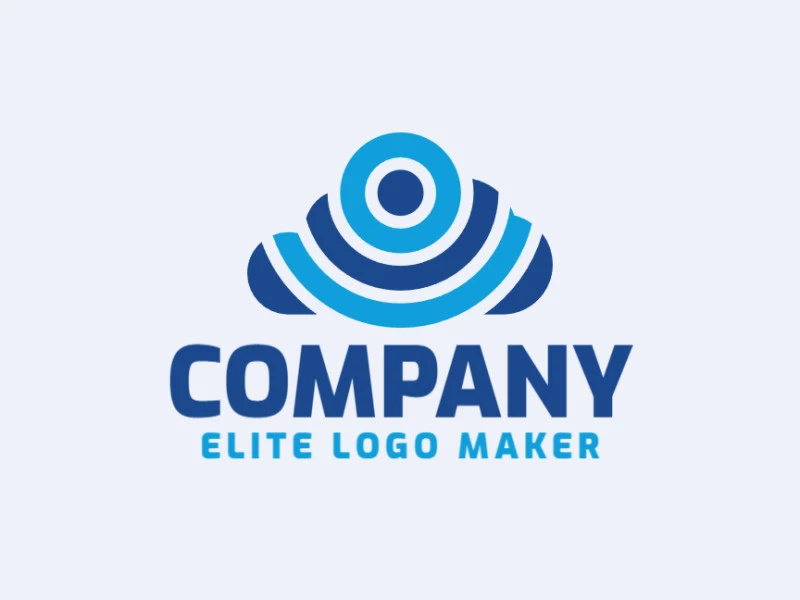 Customizable logo in the shape of a cloud combined with an eye, with creative design and abstract style.