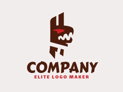 Create your own logo in the shape of a cockroach, with abstract style with brown and red colors.