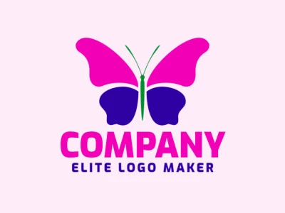 Creative logo in the shape of a colorful butterfly with a refined design and minimalist style.