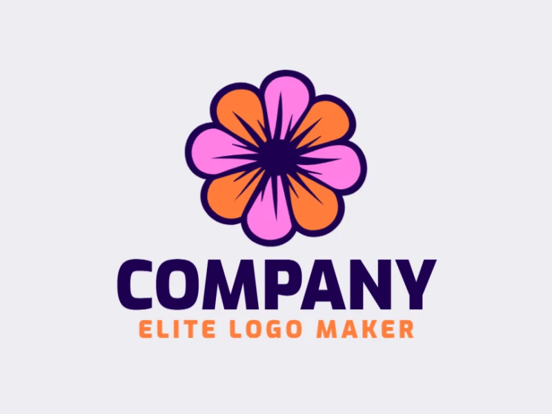 An abstract logo design maker featuring a colorful flower shape, designed to create a vibrant and unique brand identity with bold colors.