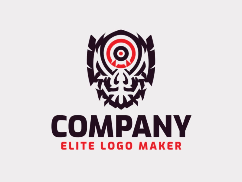 Logo with creative design, forming a cranium with abstract style and customizable colors.