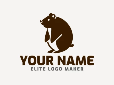 A minimalist logo featuring a crazy capybara, designed to be noticeable with its playful expression and clean, simple lines.