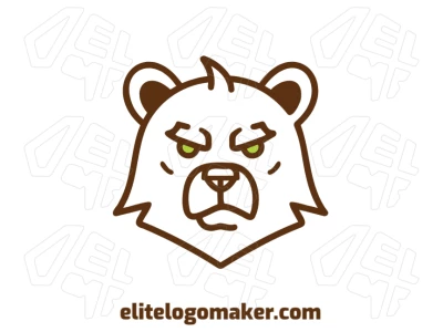 Creative brown bear head in mascot style with a dynamic layout that adds personality and energy to your design.