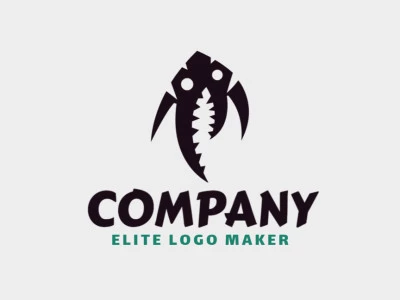 Logo with creative design, forming a creature, with abstract style and customizable colors.