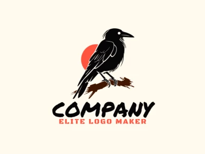 An inspiring, distinguished logo featuring a detailed illustrative crow, blending elegance with a striking, memorable design.