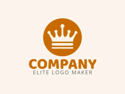 Create a vector logo for your company in the shape of a crown with a minimalist style, the color used was dark yellow.