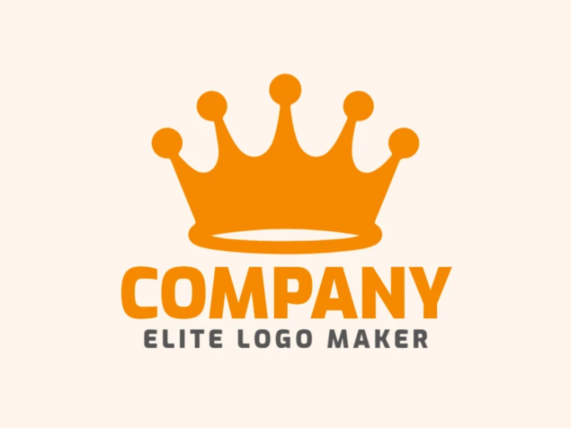 A sophisticated logo in the shape of a crown with a sleek minimalist style, featuring a captivating orange color palette.