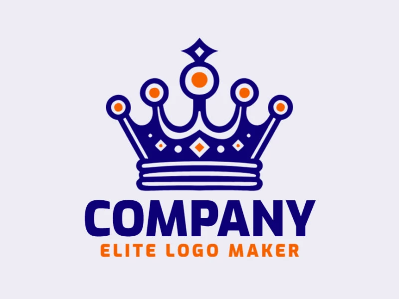 Memorable logo in the shape of a crown with symmetric style, and customizable colors.