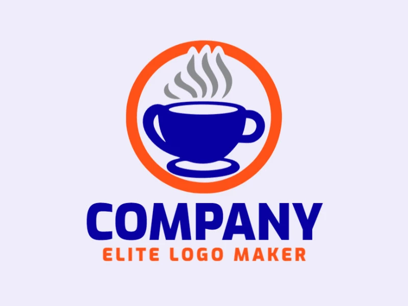 Logo with creative design, forming a cup with abstract style and customizable colors.