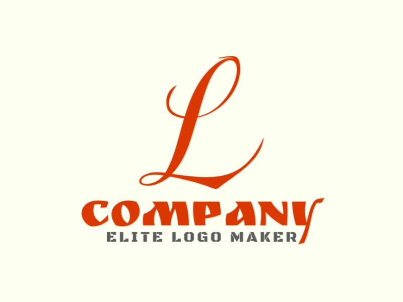 A unique and attractive initial letter logo featuring a cursive letter "L" in orange, designed to make a bold, memorable impression.