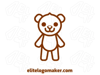 Creative logo featuring a customizable brown teddy bear design in a mascot style, creating a friendly and unique visual identity.