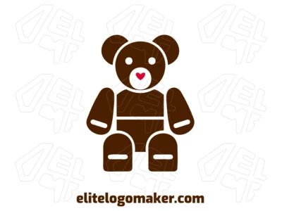 A customizable teddy bear with a pictorial design, featuring soft details and a creative touch for a unique and charming visual identity.