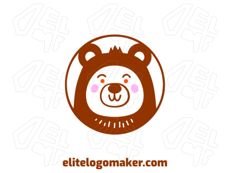 Cute Brown Bear With Child-Friendly Design Crafting Exceptional Logo A beautiful logo design featuring a cute brown bear with a playful, child-friendly design in a fun and whimsical style, perfect for a young audience.