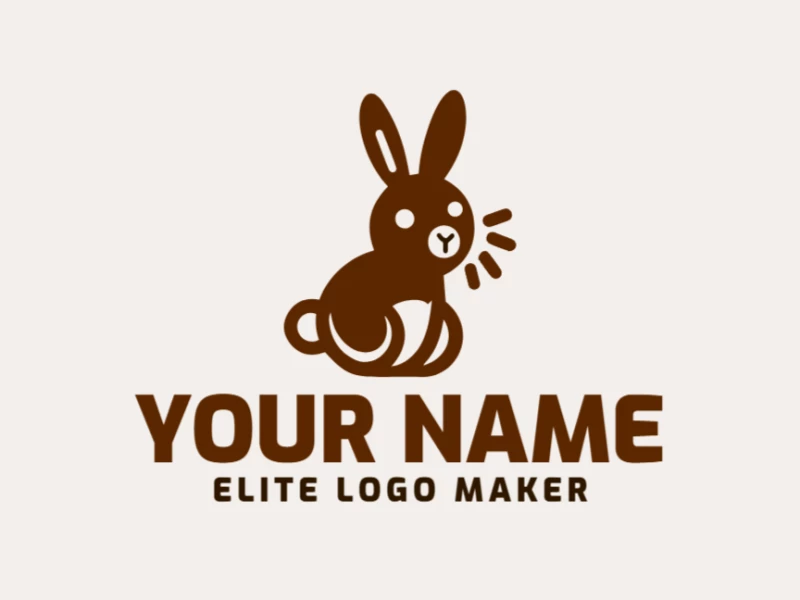 A prominent minimalist logo featuring a cute rabbit outlined with sleek, simple lines for a modern and charming design.